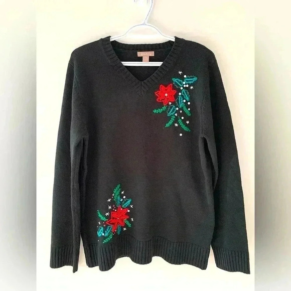 WHITE STAG  Embroidered Christmas Sweater - Picture 2 of 6